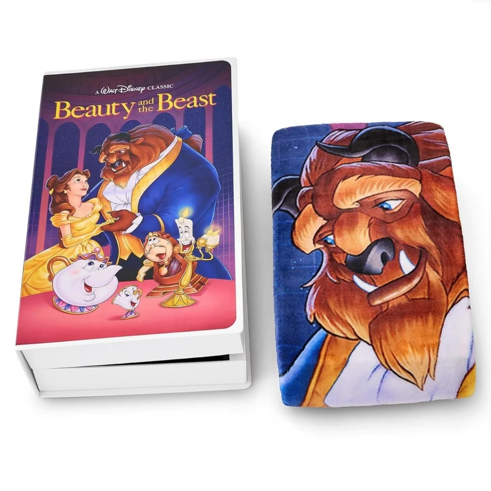 Disney Beauty and the Beast Classic VHS Boxed Silk Touch Throw, 50